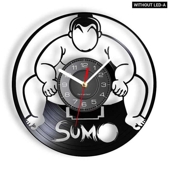 Japanese Sumo Warrior Vinyl Wall Clock