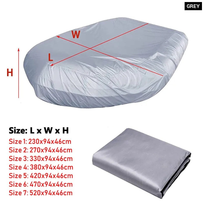 Waterproof UV Sun Dust Protection Inflatable Boat Dinghy Cover Tender Storage Suits 7.5-17ft 7 Sizes Kayak Rubber Boat Cover