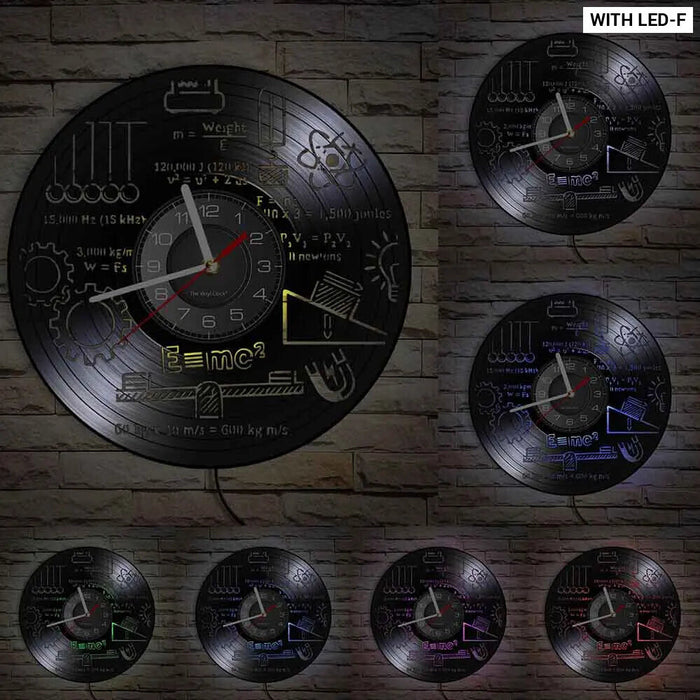 Math Formula Vinyl Record Wall Clock