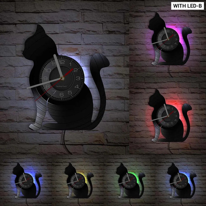 Cat Silhouette Wall Clock