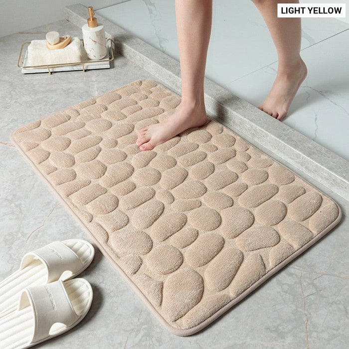 Mat Non-slip Carpets Cobblestone Embossed Bathroom Bath  In Wash Basin Bathtub Side Floor Rug Shower Room Doormat Memory Foam