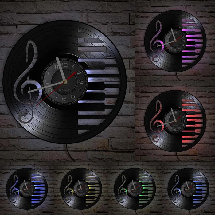 Musical Vinyl Record Wall Clock