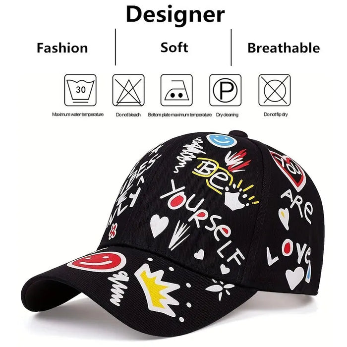 Spring / Autumn Graffiti Print Snapback Cap / Hat