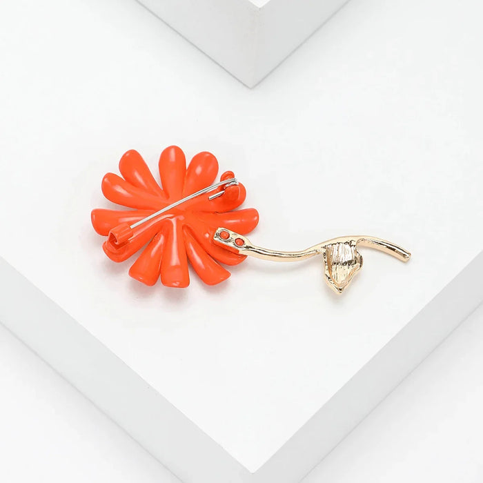 Korean Style Daisy Resin Flower Brooches Luxury Office Party Jewelry