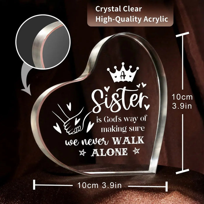 Acrylic Heart Shaped Sister Souvenir Perfect Gift!