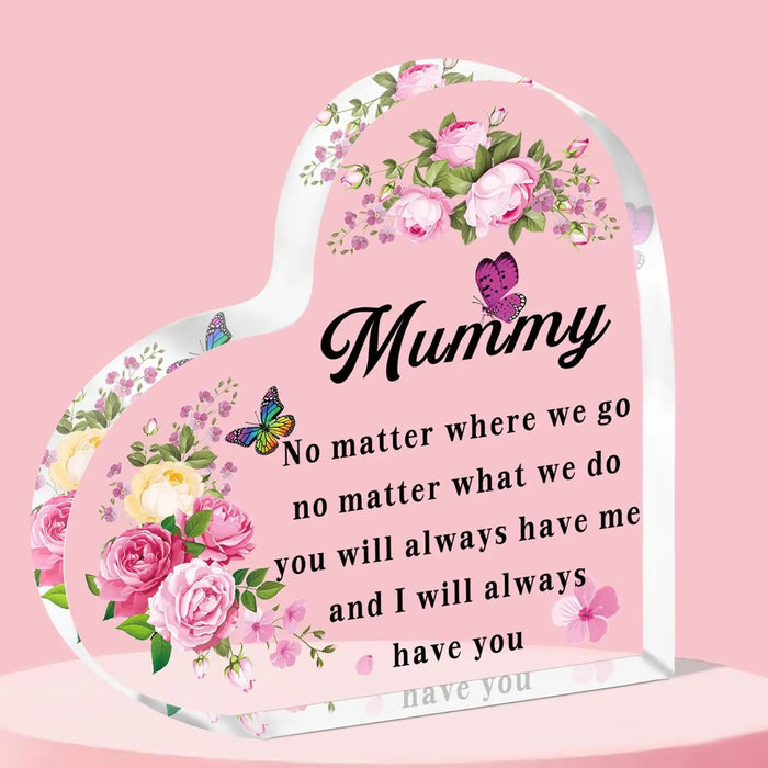 Acrylic Heart Plaque For Mom Daughter Son Gift