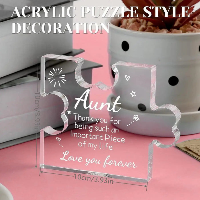 Acrylic Puzzle Board For Auntie Desktop Decoration Gift For Mother's Day