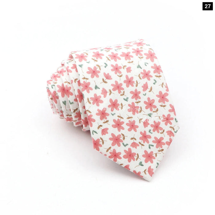 Blue Floral Cotton Ties For Weddings Business And Daily Wear