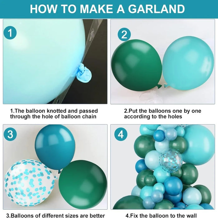 101Pcs Ocean Series Balloon Garland Set Shark Themed Outdoor Party Atmosphere Set To Celebrate Wedding Decoration Balloons