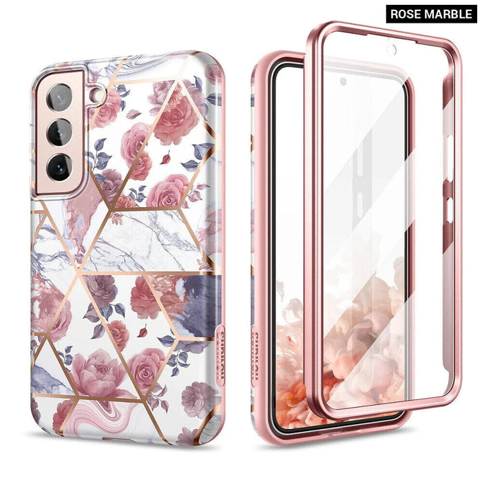 Marble Full Body Shockproof Case For Samsung Galaxy S22 With Screen Protector