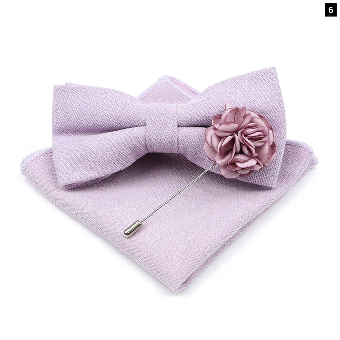 Super Soft Suede Bowtie Set For Weddings