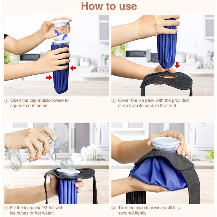 Durable Reusable Cold And Hot Water Therapy Bag with Adjustable Wrap For Leg Injury Headaches Toothache