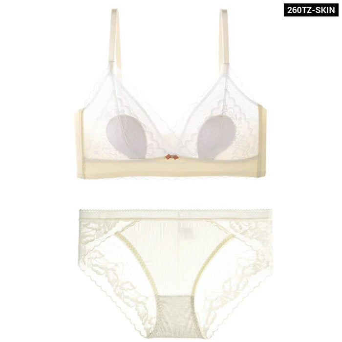 Lace Bra And Panty Set With Rabbit Ears