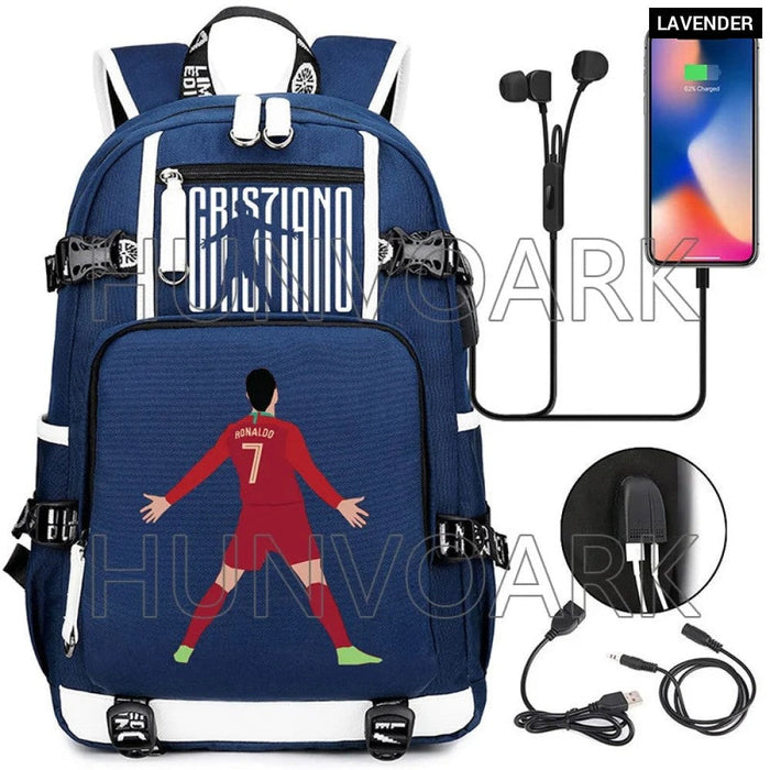 Unisex Cr7 Football Casual Daypack School Bag