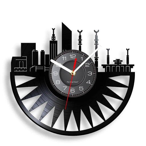 Mecca Skyline Vinyl Record Wall Clock