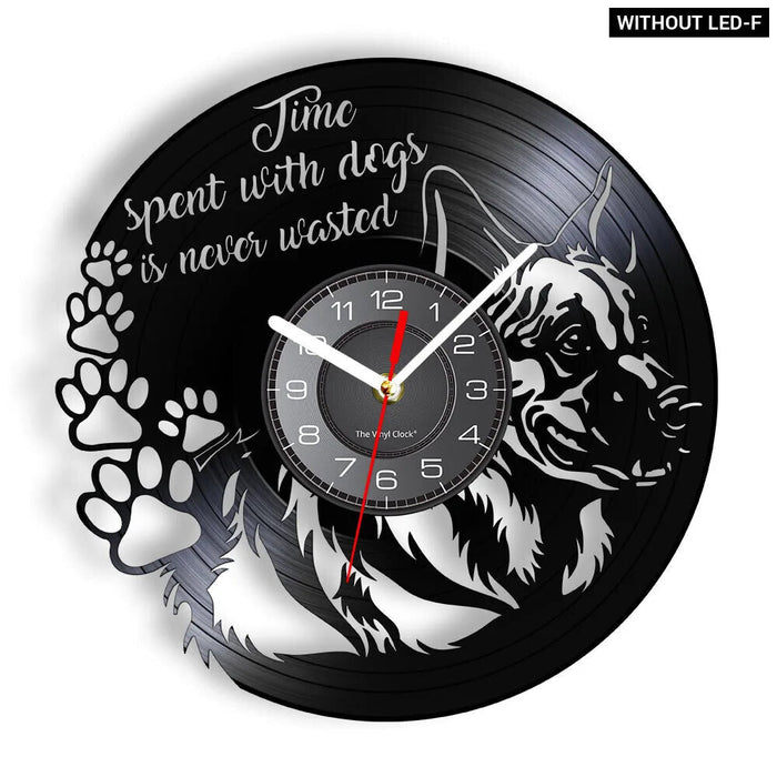 German Shepherd Vinyl Record Wall Clock