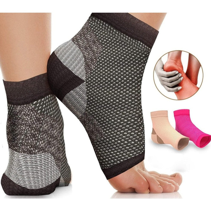 2pcs/pair Open Toe Ankle Compression Socks With Arch