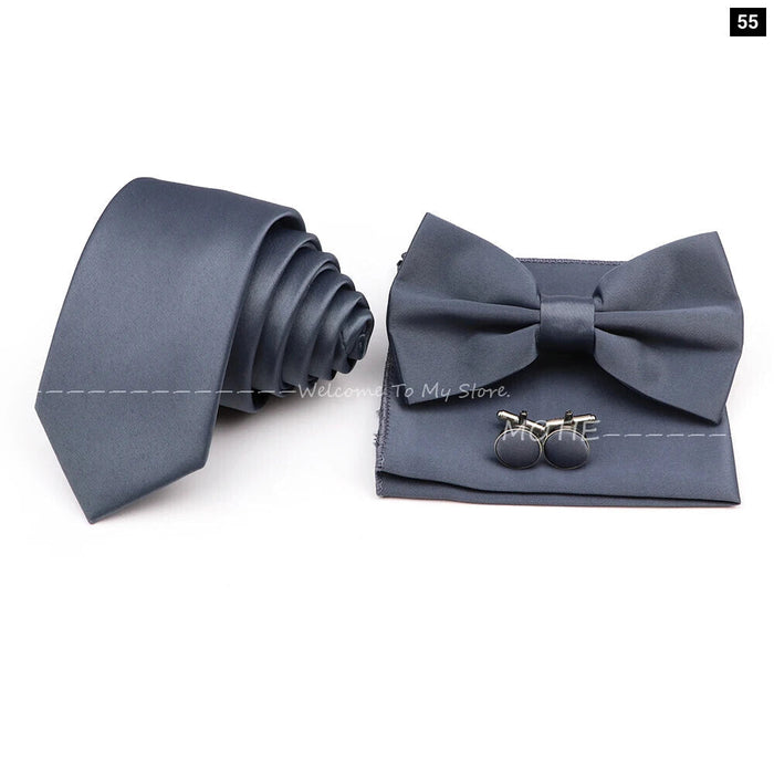 Mens Tie Set Solid Colour For Business And Weddings