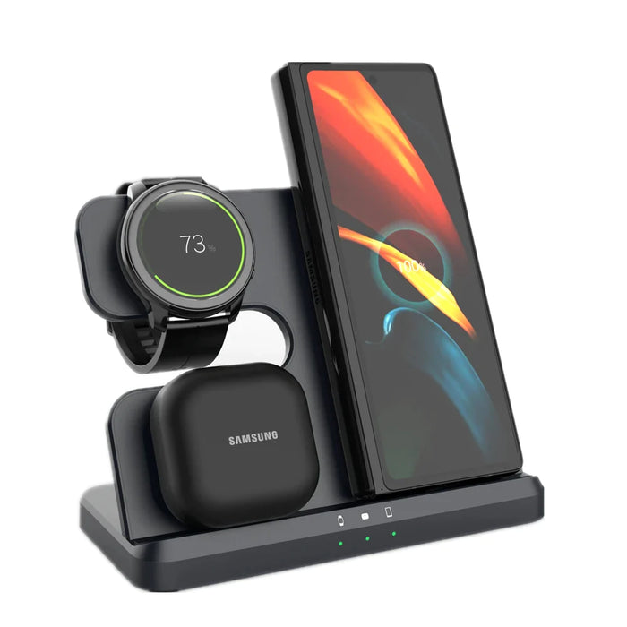 30W 3 In 1 Wireless Qi Fast Charging Dock Station For Samsung S22 S21 S20 Ultra Galaxy Watch 5 4 3 Active 2/1 Buds