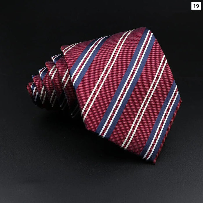 Mens Jacquard Striped Tie For Business Weddings And Daily Wear