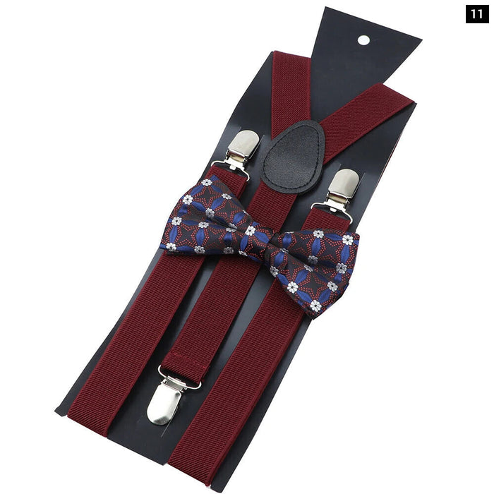 Colourful Suspenders And Bow Tie Set