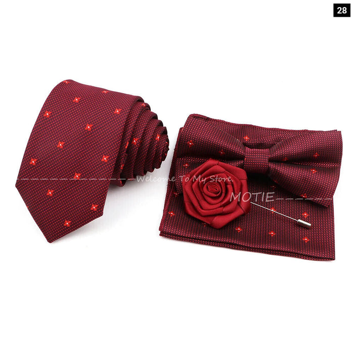 Classic Red Ties Set For Business And Weddings