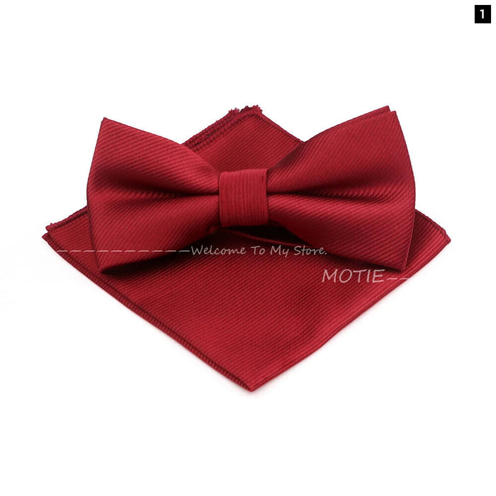 Red Butterfly Bowtie Set For Business Weddings And Gifts