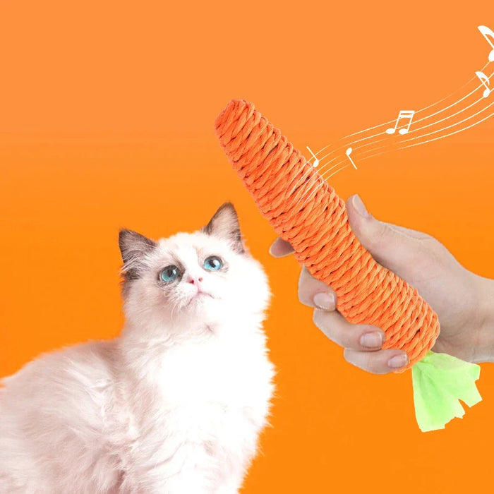 Interactive Cat Carrot Toy For Teeth Cleaning And Play