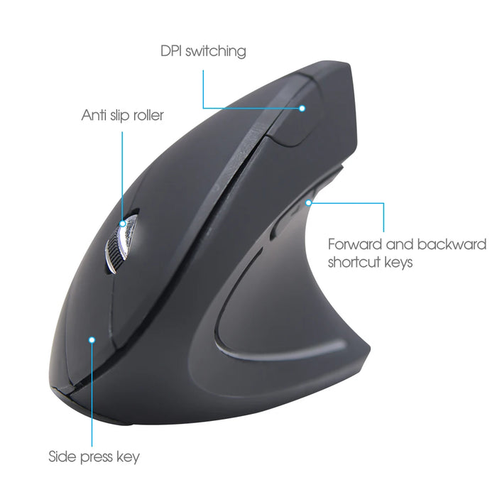 1600 Dpi Wireless Vertical Gaming Mouse For Pc/laptop