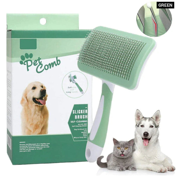 Pet Grooming Comb Self Cleaning Skin Friendly