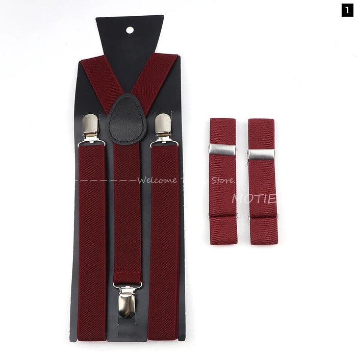 Adjustable Elastic Suspender Set For Weddings