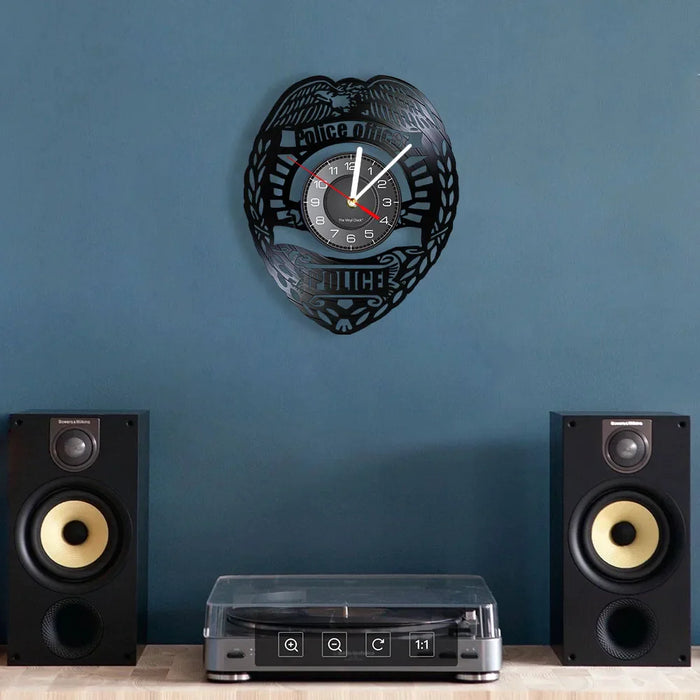 Police Officer Vinyl Record Wall Clock