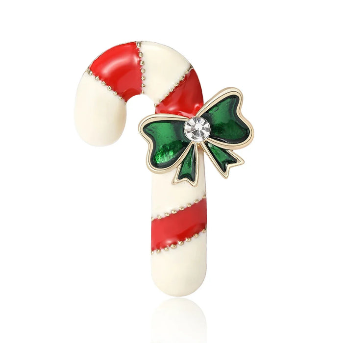 Christmas Enamel Pin Candy Cane Lapel For Women