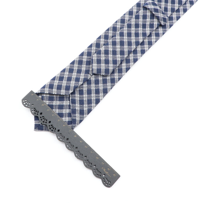 Classic Plaid Cotton Tie Blue Red For Weddings And Parties