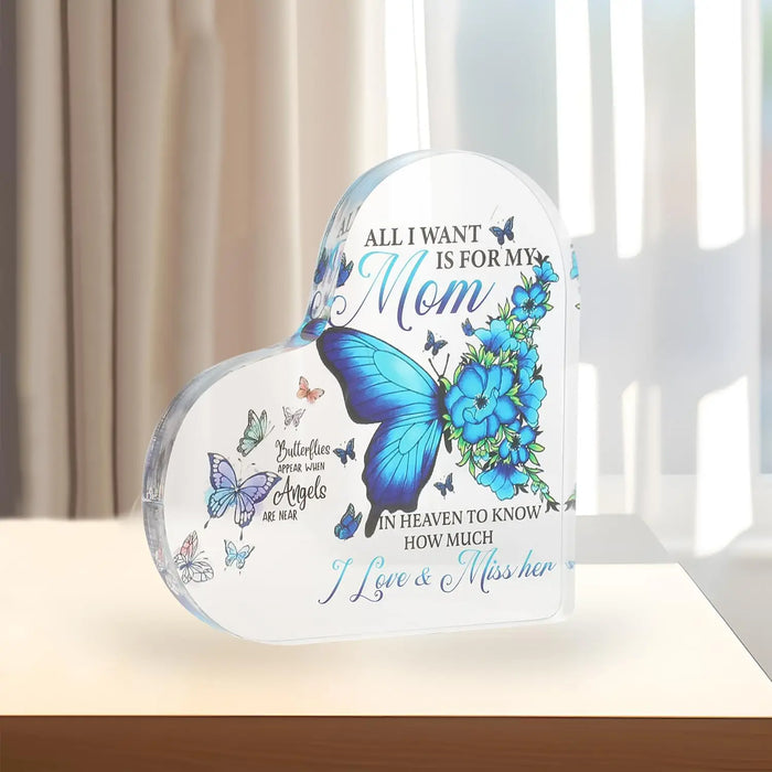 Unique Mom Birthday Gifts Heart Shaped Acrylic Sign For Decoration