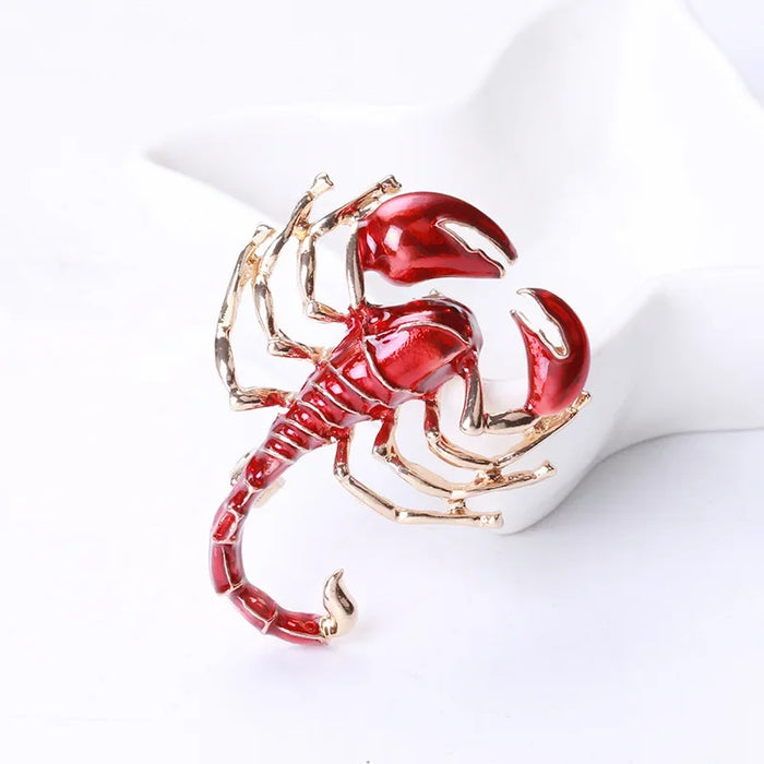 Scorpion Lapel Pin Enamel Golden Silver Brooch For Men Women