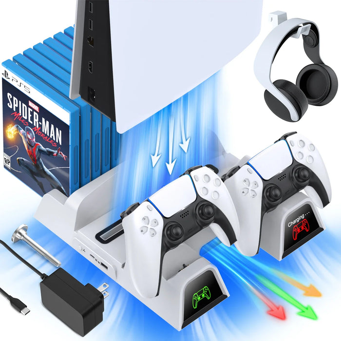 Ps5 Cooling Stand Dual Charger Headset Holder