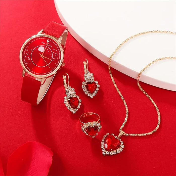 5pcs Set Women Fashion Quartz Watch Female Clock Luxury