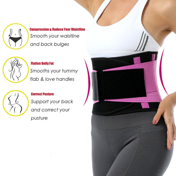 Adjustable Breathable Waist Back Compression Brace for Body Shaping Weight Loss