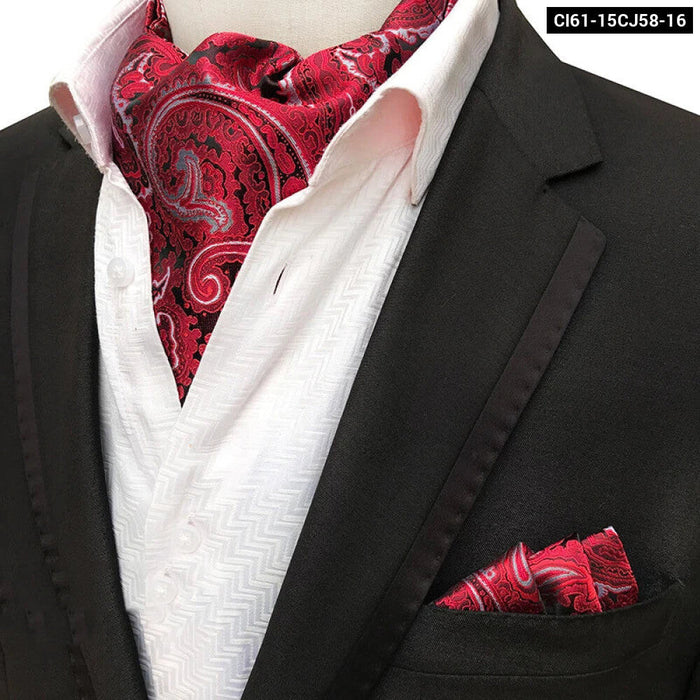 British Gentlemans Jacquard Paisley Ascot Set For Weddings