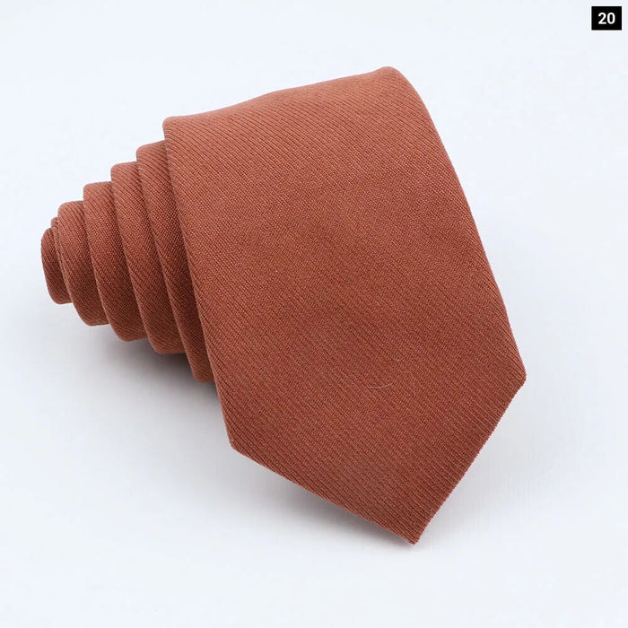 Colourful Cotton Corduroy Neck Tie 7Cm Skinny Wedding Party Tuxedo Accessory