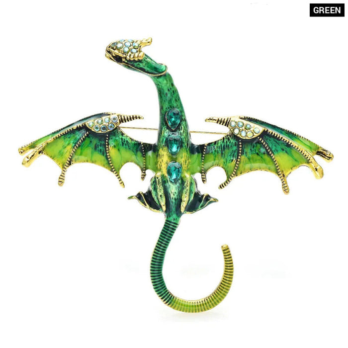 Dragon Brooch Pin Legend Animal Design 4 Colours Gift