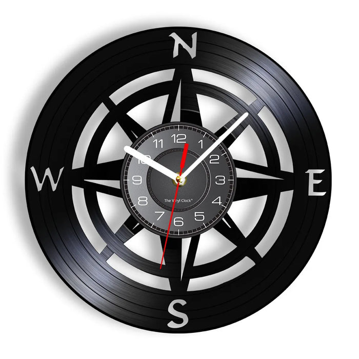 Modern Nautical Compass Wall Clock