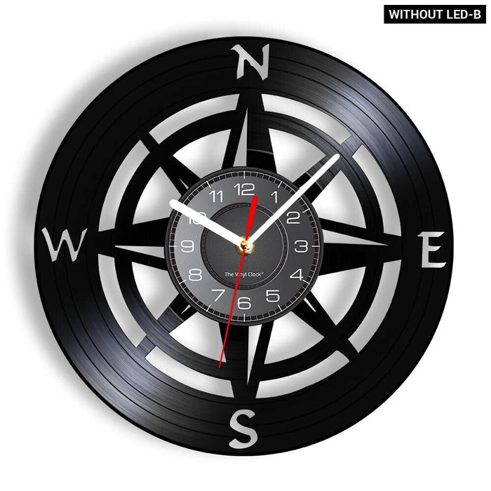 Modern Nautical Compass Wall Clock