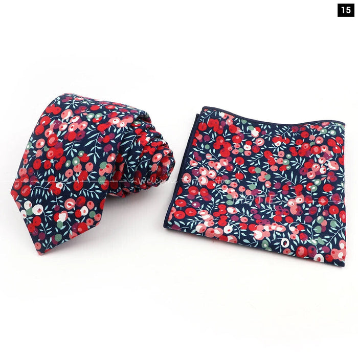 Floral Cotton Tie Set For Parties And Daily Wear