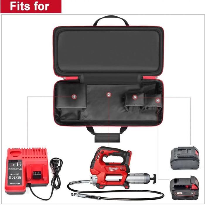 Case Compatible With Milwaukee 2646-20 M18 / 2646-21Ct M18 Grease Gun Bare Tool Portable Carrying Storage Organizer