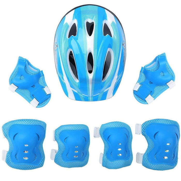 Kids Protective Gear Set Helmet Protector Knee Elbow Wrist Pads For Skateboard Skiing Scooter