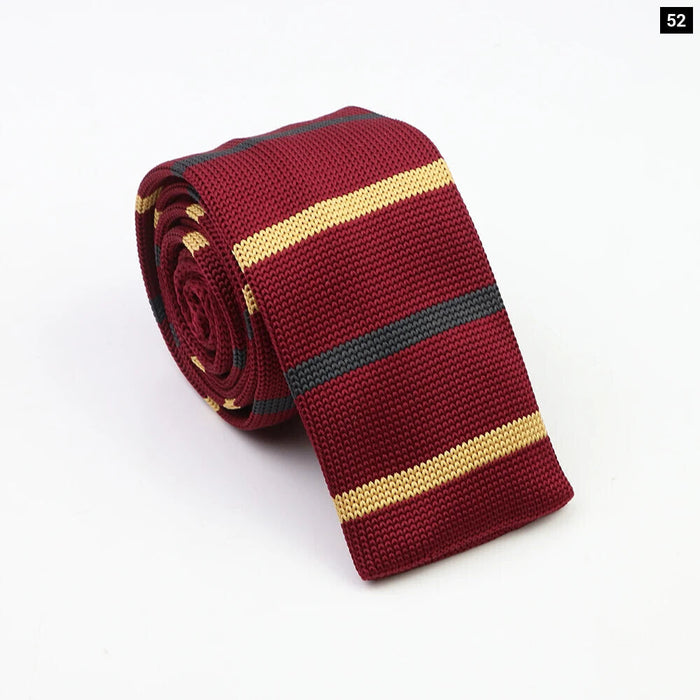 Classic Warm Knit Neck Ties Striped Colourful 6Cm Width