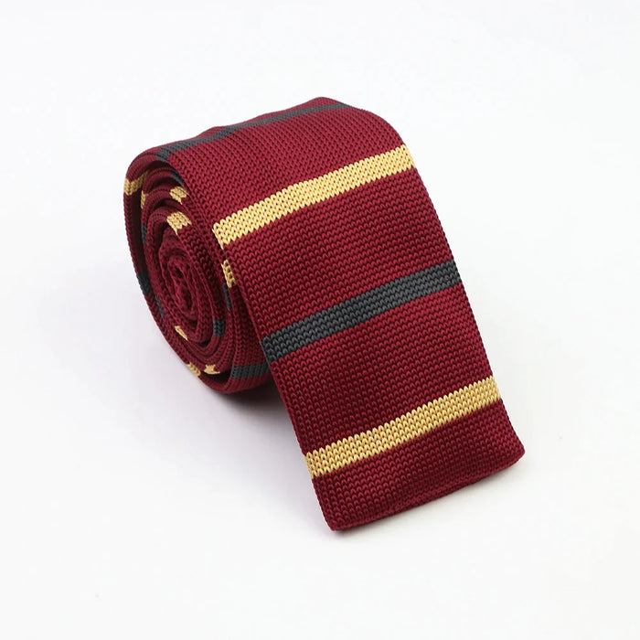 Classic Warm Knit Neck Ties Striped Colourful 6Cm Width