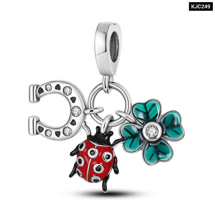 Spring Series Charms Beads 925 Silver Flower Birds Butterfly Pendent Fit Original Pandora Bracelet Jewelry